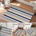 thumbnail image 5 of Entryway Rug 2'x3', Khaki Grey Striped Small Rug for Kitchen Bathroom Door Mat Indoor Entrance, Navy Blue Farmhouse Stripes Abstract Art Non-Slip Area Rugs Floor Mats Carpet Front Door Rugs, 5 of 8