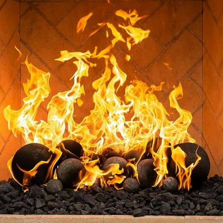 Ceramic Fireballs Fireplace Balls,3 inch 15 Pack Fire Balls for Fire Pits Propane & Gas Fire Pits and Fireplace Accessory,Ceramic Fire Stones for Camping Accessories