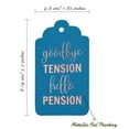 thumbnail image 5 of Inkdotpot Pack Of 50 Real Rose Gold Foil Paper Tags Good Bye Tension Hello Pension Retirement Favor Hang Tags, 5 of 6