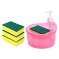 thumbnail image 5 of Soap Dispenser and Sponge Holder, Liquid Pump Bottle Sponge Included ,Multifunctional ,Soap Dispensing Dish Brush Sink Countertop Organizer Rose Red, 5 of 8