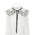 thumbnail image 2 of INSPIRE CHIC Detachable Fake Collar, Semi-Sheer Embroidery Mini Cape Neck Ruff for Blouse Black-4, 2 of 5