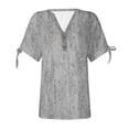 thumbnail image 4 of Fiudx Liquidación de Ofertas Flash Blusa de Manga Corta de Verano con Cuello En V para Mujer, Sexy, Informal, con Estampado Regular, 4 of 5