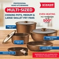thumbnail image 3 of Bakken Master 38 Piece Granite Cookware and Bakeware Set – Nonstick Granite Coating, Pots and Pans with Detachable Handles and Tempered Glass Lids, 6-piece Bakeware set, 12-piece Mixing Bowls,Brown, 3 of 9