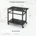 thumbnail image 2 of Gymax Outdoor Grill Cart Pizza Oven Stand w/ Shelf Hooks Lockable Wheels Side Handle, 2 of 10