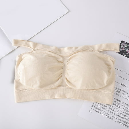 

Yuelianxi Womens Padded Bandeau Bra Wire Free Strapless Convertible Bralettes Basic Layer Tube Top Bra Sports Bra