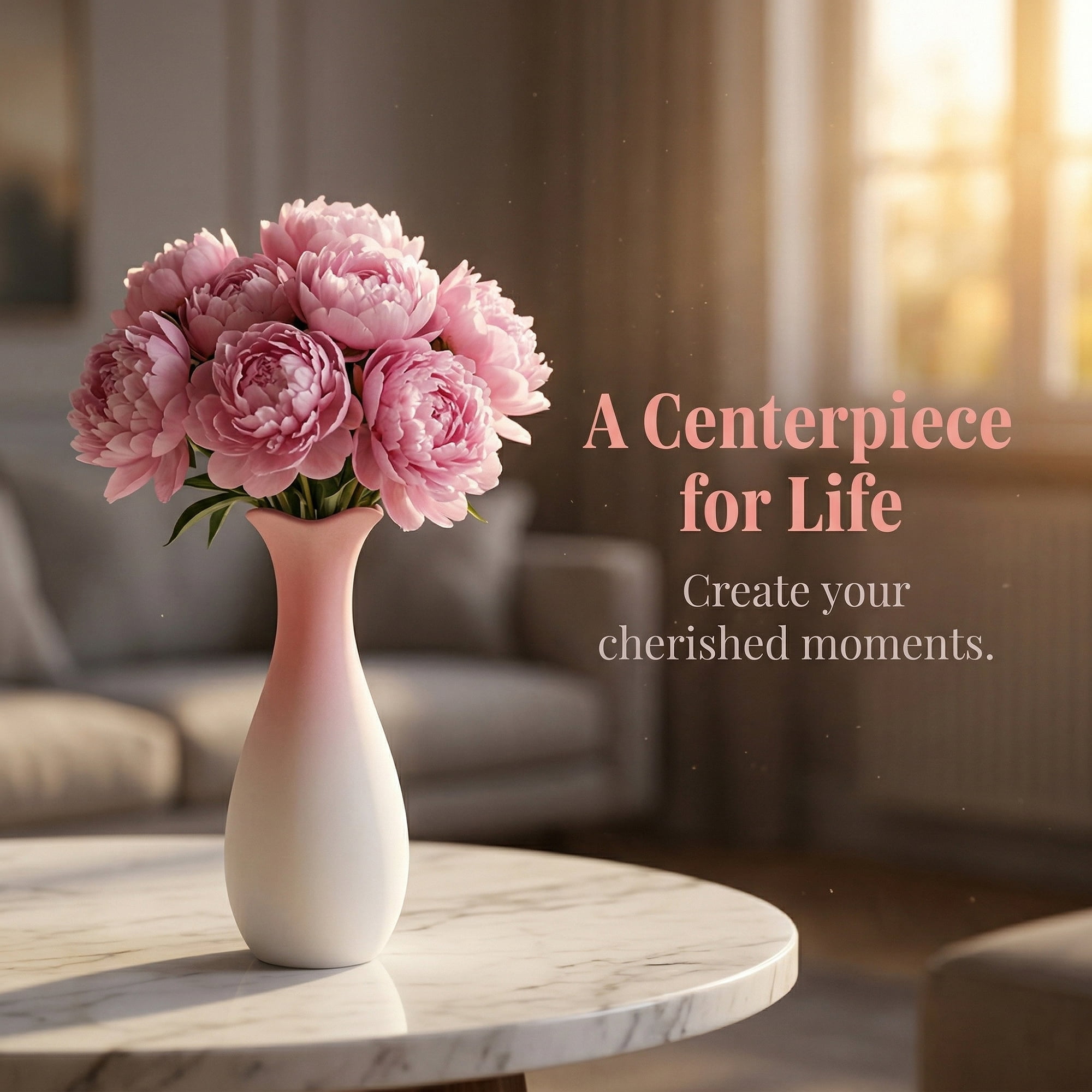Unique Bargains Modern Tall Ceramic Vase for Decorative Pink 2.2"L x 2.2"W x 9.6"H