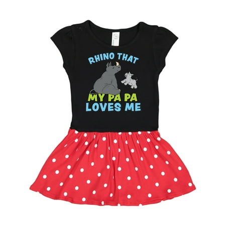 

Inktastic Rhino That My Papa Loves Me with Cute Rhinos Gift Toddler Girl Dress