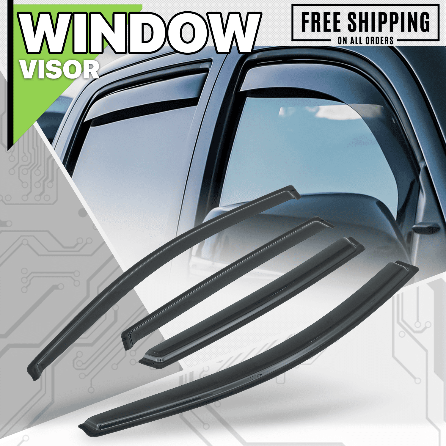 Magshion 4 Piece Tape-On Window Visor Shade Smoke Vent Rain Deflector Guard for 2007 2008 2009 2010 2011 Honda CR-V