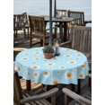 thumbnail image 2 of Outdoor Tablecloths with Umbrella Hole & Zipper, Spring Floral Daisy Round Tablecloths 60 Inch, Blue Elegant Pastoral Flowers Watercolor Waterproof Table Cloth, Patio/Pool/Picnic Table Covers, 2 of 8