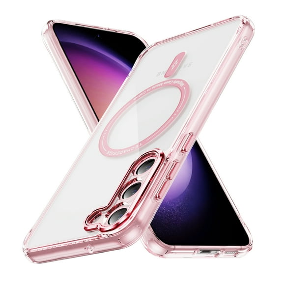 Magnetic for Samsung Galaxy S23 Plus Case, [Fit for MagSafe] [Never Yellowing] [Military Grade Rugged Durable Protection] Back Slim Clear Wireless Charging Shockproof Premium Phone Case,Pink