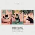thumbnail image 4 of 3-Piece Set,Romantic Cat Canvas Art Prints,Vintage Pink Bathroom Humor Posters, Frameless Animal Portraits, Interior Decoration Art Retro Modern Posters, Suitable for Living Room,DiningRoom Decoration, 4 of 9