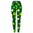 thumbnail image 5 of BOOMILK Leggings for Women St. Patrick's Day Shamrock Print Trendy High Waist Workout Leggings Slim Stretch Yoga Pants Green, 5 of 6