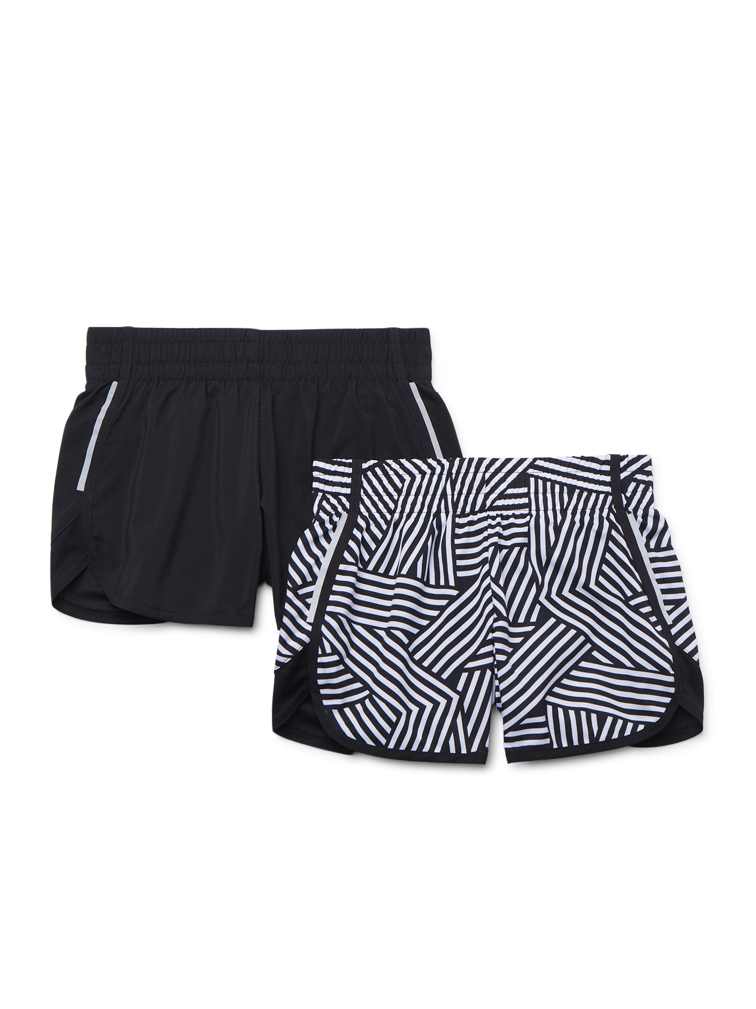 Athletic Works Girls Print & Solid Active Running Shorts, 2-Pack, Sizes  4-18 & Plus - Walmart.com