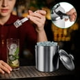 thumbnail image 4 of Ice Bucket, Stainless Steel Ice Bucket Ice Bucket Including Tongs, Lid, Strainer, Stainless Steel Cup and Carrying Handle - 1.3L, 4 of 8