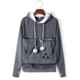 thumbnail image 3 of Mewgaroo - Sudadera con capucha para amantes de los gatos, para mujer, informal, con capucha, con diseño de canguro y gato, para mujer, con bolsa, talla grande, 3 of 5