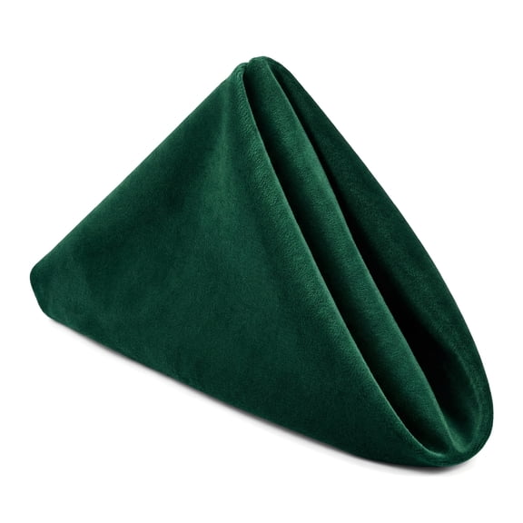 Unique Bargains 12 Pack Soft Durable Velvet Cloth Napkins for Parties Dark green 18"x18"