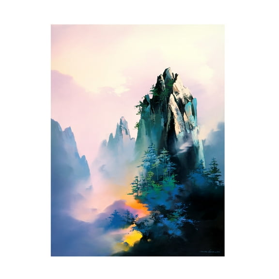 Canvas Wall Art - Thomas Leung 'Mountain Glow' Wall Art for Living Room, Bedroom, or Office Décor by Trademark Fine Art - 14 x 19 Inches