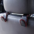 thumbnail image 3 of Gancho para reposacabezas de asiento trasero de coche, organizador de almacenamiento de cuero, paquete de 2, negro y rojo, 3 of 3