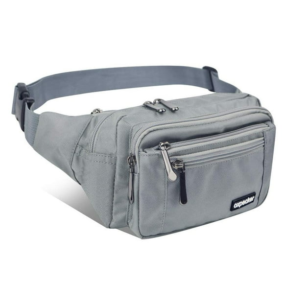 Riñonera Oxpecker Gris Impermeable con Correa Ajustable para Hombres y Mujeres