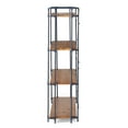 thumbnail image 6 of GDF Studio Noman Outdoor Industrial 4 Shelf Firwood Bookcase, Antique Brown, Blue, and Black, 6 of 8