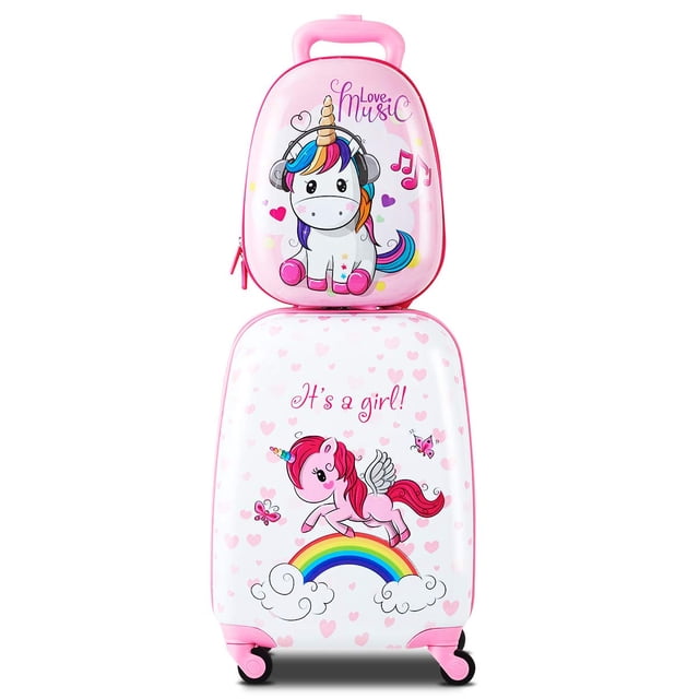 Set de equipaje HONEY JOY Kids Carry On, mochila de 30 cm y maleta de 40 cm