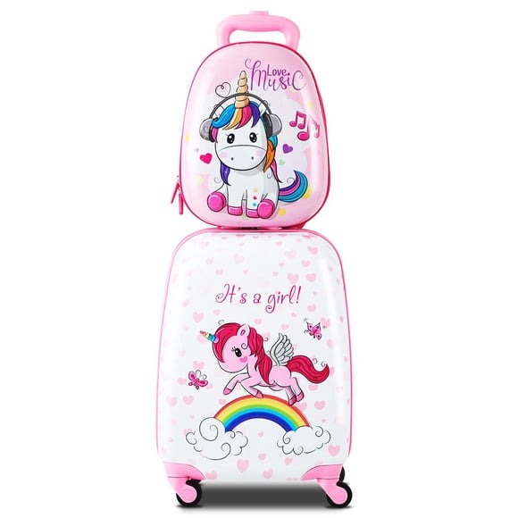 Set de equipaje HONEY JOY Kids Carry On, mochila de 30 cm y maleta de 40 cm