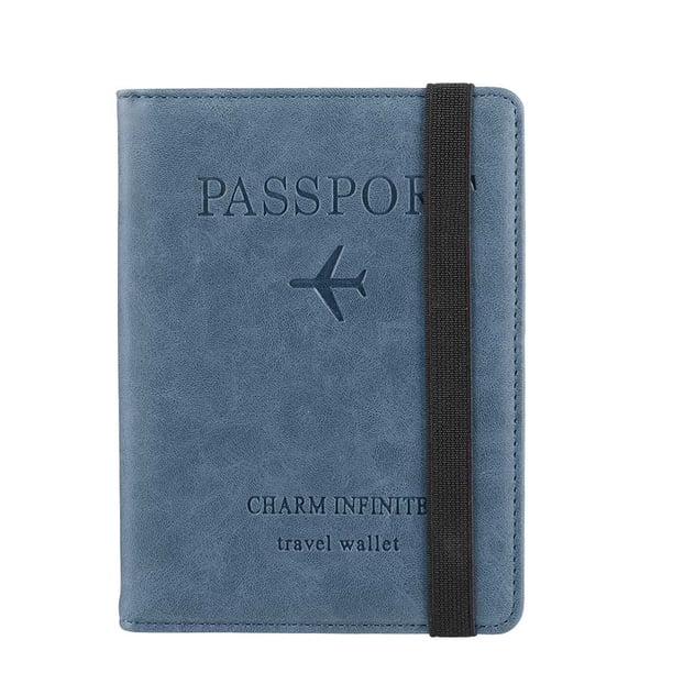 EXTERIOR multifunción titular de pasaporte Ultra-delgado cubierta de viaje caso pasaporte bolsa portátil titular de la tarjeta de crédito cuero paquete de documentos RFID cartera/Multicolor huangjie unisex