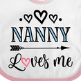 thumbnail image 4 of Inktastic Nanny Loves Me Grandchild Girls Baby Bib, 4 of 4