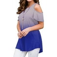 thumbnail image 4 of LAPA Women's Cold Shoulder Short Sleeve Casual Tunic Tops Loose Blouse Shirts, 4 of 4