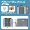 thumbnail image 3 of 8 ft. W x 8 ft. D Outdoor Iron & Solid Wood Tool Storage Shed with Two Doors and Windows, 3 of 7