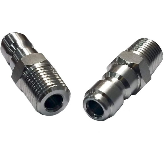 Ultimate Washer UW11-PW91A2 Pressure Washers 1/4-Inch Male Quick Connect Plug, Stainless Steel, 6000 PSI Rated, 2-Pack
