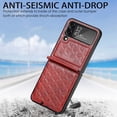 thumbnail image 3 of Case Compatible With Samsung Galaxy Z Flip 4, Pu Leather Shockproof Cover With Hinge Protection, 3 of 5