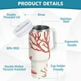 thumbnail image 2 of Yayeee 30oz Stainless Steel Tumbler with Straw and Handle Double-Wall Insulated Travel Water Bottle, White Starfish, 2 of 8