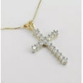 thumbnail image 3 of 1.30Ct Round Cut Lab Created Diamond Cross Pendant For Women's For Valentine 14K Yellow Gold Plated 18" Chain, 3 of 4