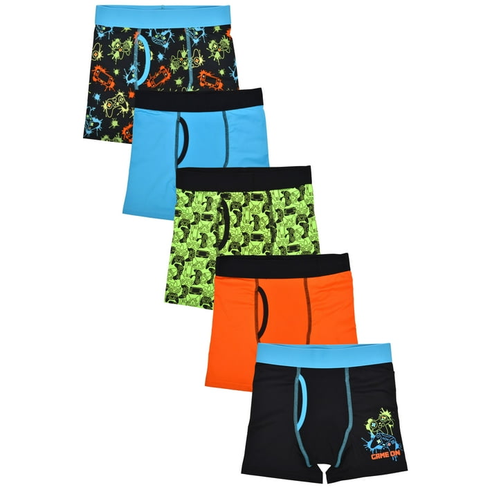 Athletic Works Boys Performance Game Boxer Briefs, 5 Pack, Sizes SXL
