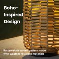 thumbnail image 2 of Outdoor Solar Rattan-Style Portable LED Lantern with Handle, 2 of 10