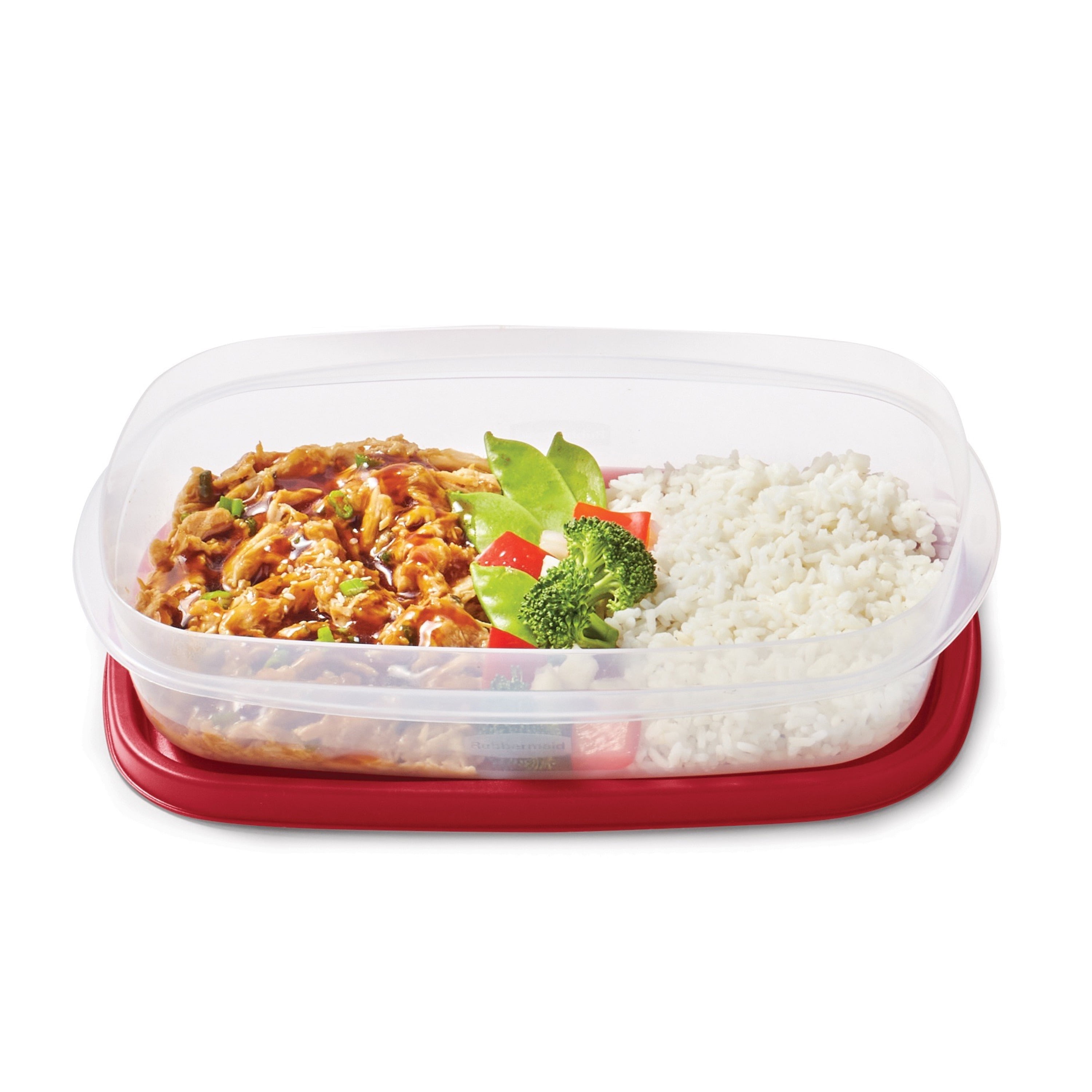 Rubbermaid Easy Find Lids Meal Prep Rectangular Food Storage Containers - 6  Pack - Clear/Red, 5.1 c - Fry's Food Stores