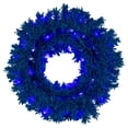 thumbnail image 4 of Vickerman 24" Flocked Turquoise Fir Artificial Wreath, Dura-Lit® Turquoise LED Mini Lights., 4 of 6