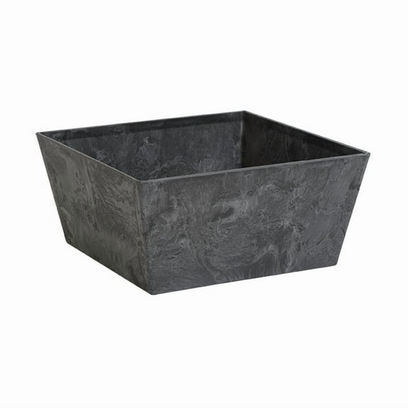 Root & Vessel Ella Low Square Planter, Black, 10"