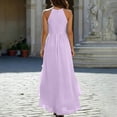 thumbnail image 5 of ClodeEU Women's Halter Sleeveless High Waist Asymmetrical Maxi Dress,Casual Flowy Ruffle Hem Party Dress Purple,Women's Plus XXL, 5 of 8