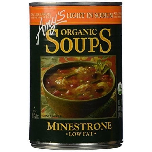 Amy's Organic Soup Light in Sodium Minestrone 14.1 fl oz Pack of 3