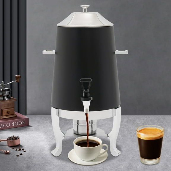 Beverage Dispenser for Coffee Tea Hot Water with Stand & Fuel Holder Black New!