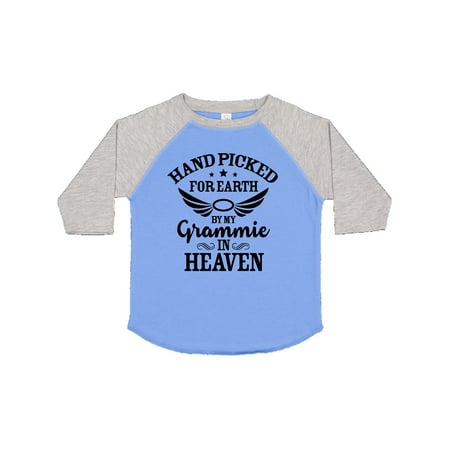 

Inktastic Handpicked for Earth By My Grammie in Heaven Angel Wings Gift Toddler Boy or Toddler Girl T-Shirt