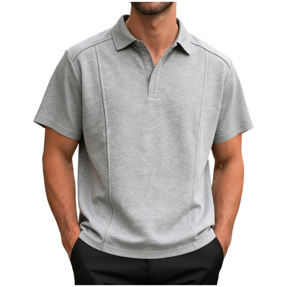 Zshosam Men's Shirts Mens Polo Shirts Short Sleeve Golf Shirt Button Classic Fit Basic Casual T-Shirts Size M,(Grey M)