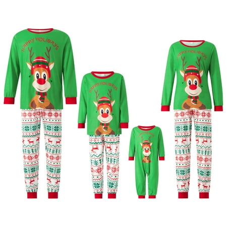 

Christmas Famaly Matching Pajamas Sets Xmas Jammies for Couples Kids Baby 2Pcs Home Pjs Lounge Set
