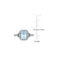 thumbnail image 3 of 1.90 Carat (Ctw) Aquamarine Octagon Ring with Diamonds in 14K White Gold, 3 of 6