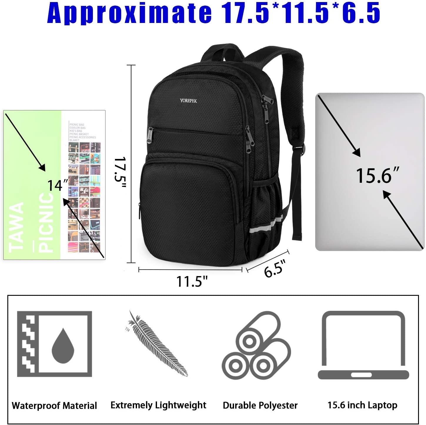 lightweight waterproof laptop backpack