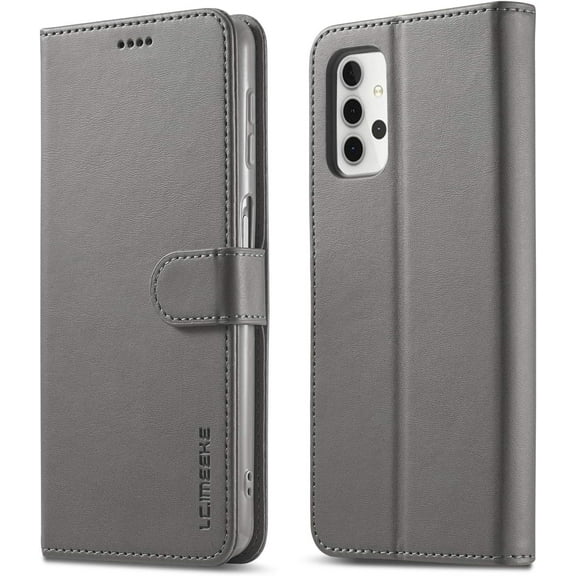 Case for Galaxy A32 5G [Not fit A32 4G], PU Leather Wallet Folio Flip Magnetic Buckle Slim Back Cover Built-in Card Holder Slot and Stand for Samsung Galaxy A32 5G (Grey)
