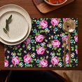 thumbnail image 4 of Pioneer Flower Floral Print Pattern Summer Placemats Table Placemats Set Of 6-Linen Kitchen Washable Placemats Table Mats 12x18 Inch Non-Slip Heat Resistant, 4 of 5