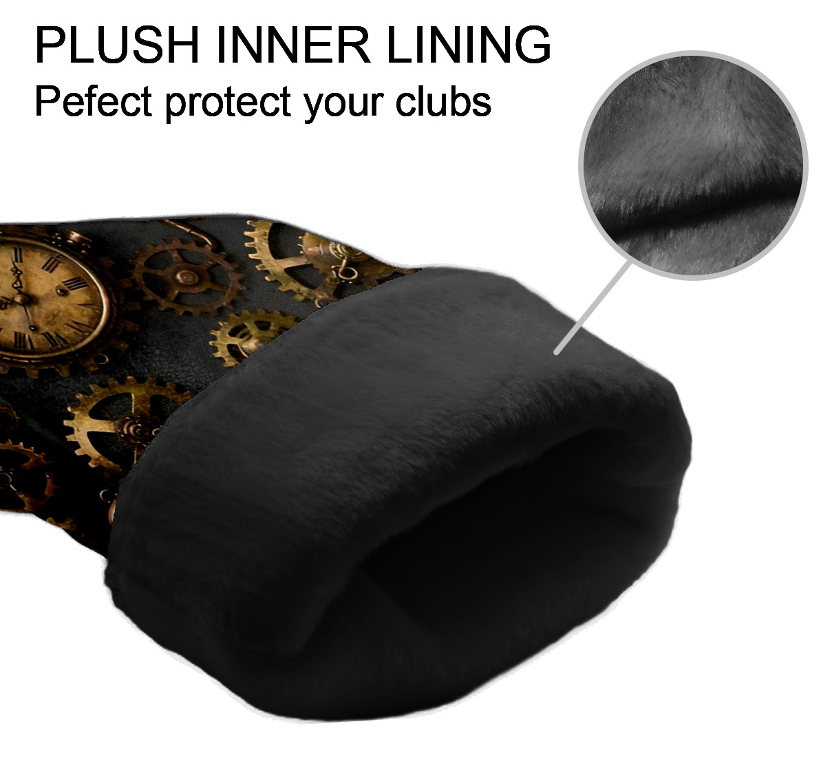 Golf Club Covers, Brown SteampunkGear Premium PU Leather Driver Hybrid Putter Head Covers with Velvet Lining, Waterproof Golf Gifts for Men Women